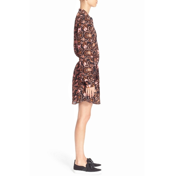 NWOT A.L.C. 70s Silk Sacha Floral Paisley Print Shirt Dress - Picture 8 of 16